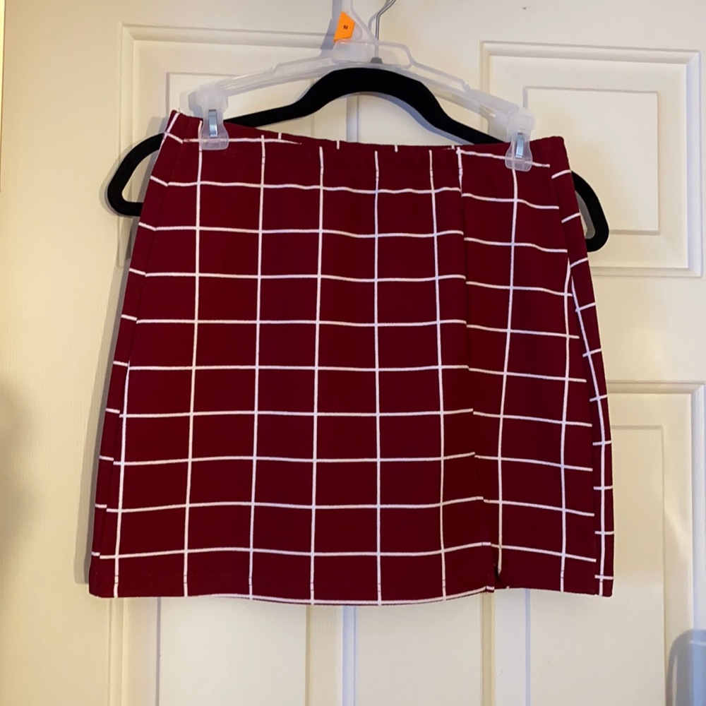 Grid Print Mini Skirt